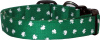 Emerald Green & White Shamrocks Dog Collar